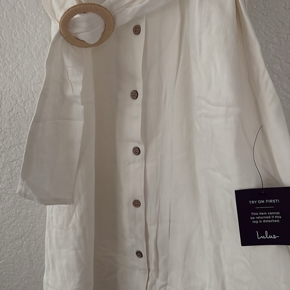 NWT Lulus Blissful Simplicity White Midi Dress - Picture 8 of 13